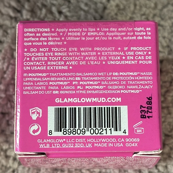 GlamGlow Pout Mud - “Birthday Suit” Wet Lip Balm Treatment - Picture 3 of 5
